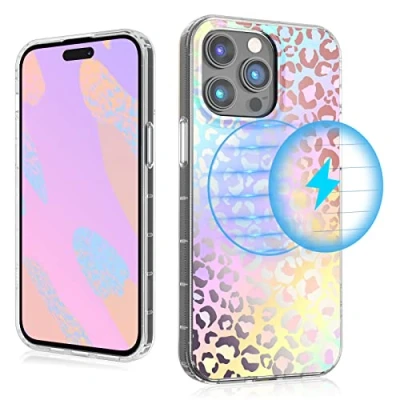 Abbildung von MYBAT Pro Magnetische Slim Hülle für iPhone 14 6,1 Zoll, Kompatibel mit MagSafe, Mood Serie Frauen Mädchen, Militärqualität Drop Stoßfest Vergilbungsfrei Schutzhülle, Holografischer