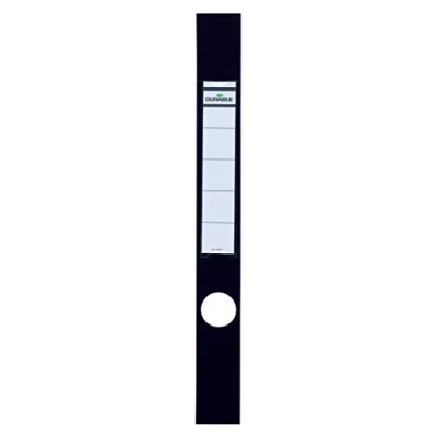 Abbildung von Durable Ordofix Ordnerrückenschilder (selbstklebend, mit Loch, dünne Ordner) Beutel à 10 Stück, schwarz, 809101