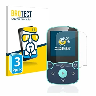 Abbildung von BROTECT Schutzglas für AGPtek A65X MP3 Player with clip (3 Stück) Schutzfolie Panzer Folie Glas [Extrem Kratzfest 9H, Anti Fingerprint,