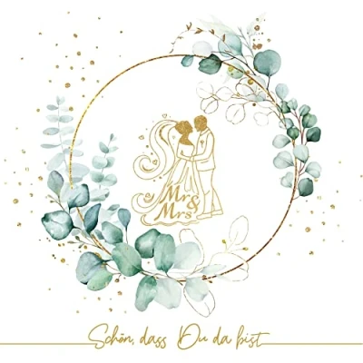 Abbildung von Serviettenshop Papierserviette 20 Servietten Eucalyptus Golden Wedding 33x33cm, (20 St)