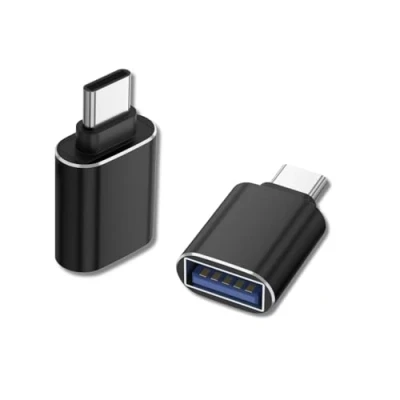Abbildung von USB C auf A Adapter mit OTG, Type C, kompatibel Kabel Samsung iPhone Headset Netzteil Ladegerät HUB (Black)