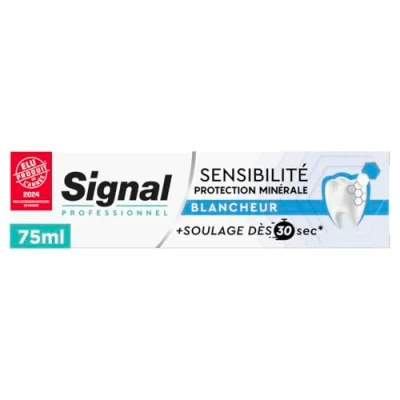 Abbildung von SIGNAL Professionelle Zahnpasta Sensitivity Mineralschutz Weiß Lindert ab 30 Sekunden 88% Inhaltsstoffe natürlichen Ursprungs 75 ml