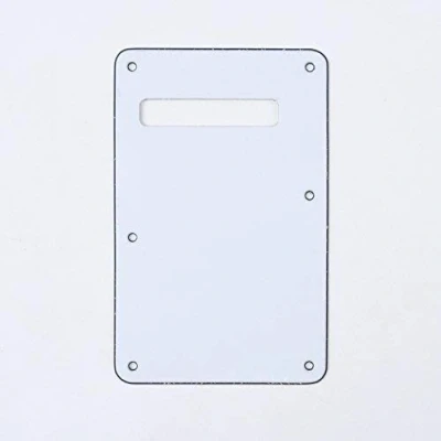 Abbildung von Musiclily 6 Löcher Strat Tremoloabdeckung Back Plate für Fender USA/Mexican Standard Stratocaster Modern Style E Gitarre,3 lagig Weiß