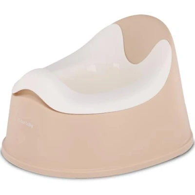 Abbildung von sun baby Kinder Töpfchen 18 36 Monate, rutschfeste Füße, ergonomische Rückenlehne, herausnehmbarer Einsatz, aus Kunststoff, bis zu 15 kg (Beige Weiß)