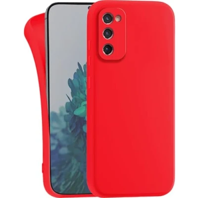 Abbildung von MyGadget Hülle kompatibel mit Samsung Galaxy S20 FE robuste Handyhülle TPU Case Slim Silikonhülle Back Cover Kratzfest Schutzhülle Matt Rot