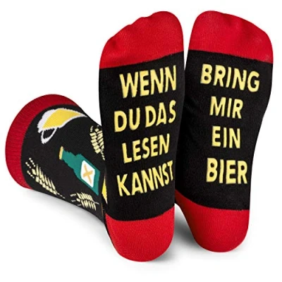 Abbildung von Lavley Wenn Du Das Lesen Kannst Bring Mir Bier Lustig Socken für Frauen und Männer Weihnachtsgeschenke