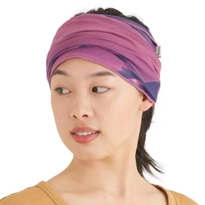 Abbildung von CHARM Herren Stirnband Elastisch Headband Japanisch Bandana Tye Dye Sport Marble Lila