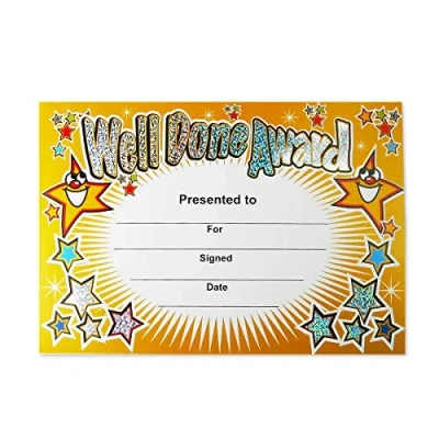 Abbildung von SuperStickers &quot;Well Done Award&quot; Sparkling Classroom Zertifikate, A5, 20 Stück