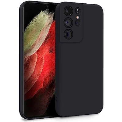 Abbildung von MyGadget Hülle für Samsung Galaxy S21 Ultra Zweilagige Handyhülle mit Kameraschutz Cover Innenfutter &amp; Silikon außen Schwarz