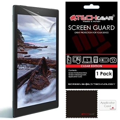 Abbildung von TECHGEAR Displayschutz für Amazon Fire HD 10 2015 Ultra Klare Schutzfolie Älter (5. Gen.) mit Reinigungstuch + Applikationskarte
