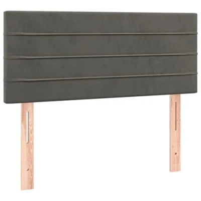 Abbildung von vidaXL Kopfteil, Bettkopfteil mit Holzbeinen, Höhenverstellbar Polsterkopfteil für Bett, Betthaupt Bettzubehör Schlafzimmer, Dunkelgrau 80x5x78/88cm Samt