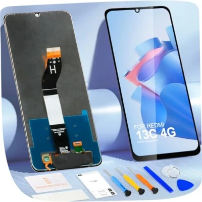 Abbildung von LCD Display für Xiaomi Redmi 13C, Bildschirm 13C 23100RN82L, 23106RN0DA, 23108RN04Y Touchscreen Digitizer Vollmontage mit Reparatursatz (6.74&quot;, Schwarz)