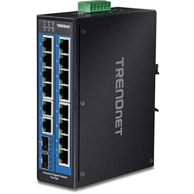 Abbildung von TRENDnet Industrie Switch 16Port Gbit DIN Rail, TI G162, schwarz