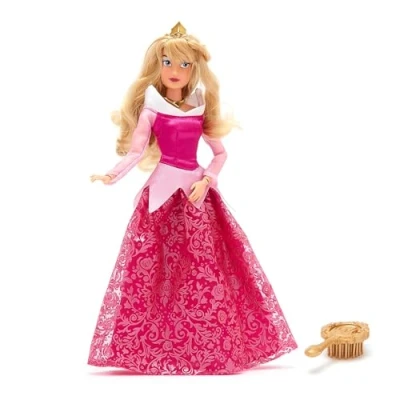 Abbildung von Disney Store Official Dornröschen Aurora Klassische Puppe 29 cm/11&quot; Voll bewegliche Prinzessinnen im eleganten pinkfarbenen Kleid Mit Spielzeughaarbürste Ab 3 Jahren