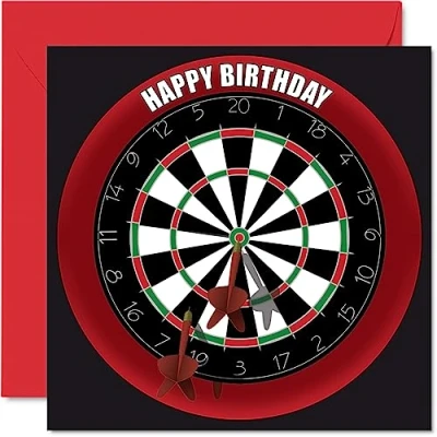 Abbildung von Stuff4 Lustige Geburtstagskarte zum 57. Geburtstag für Männer und Frauen Dartscheibe Happy Birthday Karte Vater, Mutter, Großvater, Nanny, Oma, Onkel, Tante, Cousin, Freund, 145 mm x mm,