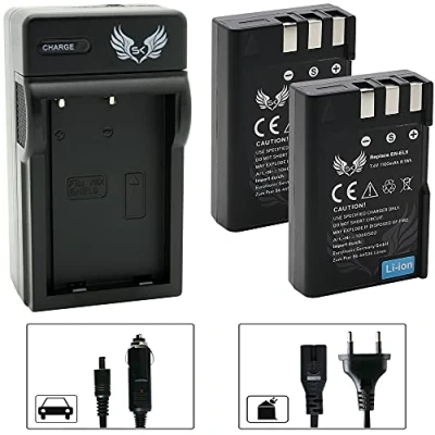 Abbildung von 2X SK Akku Nikon EN EL9 1100mAh + Ladegerät Charger für DSLR D40 D40A D40C D40X D60 / D3000 D5000 /// EL9a EL9e