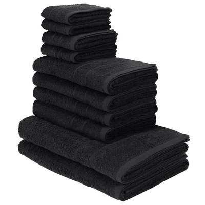 Abbildung von my home Handtuch Set &quot;Inga&quot;, (10 St., 2x 70x140 cm 4x 50x100 30x50 30x30 cm), Handtücher mit feiner Bordüre, 100% Baumwolle, einfarbig, weich