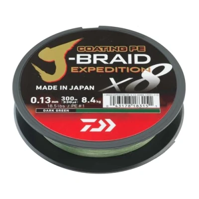 Abbildung von Daiwa J Braid Expedition X8E Geflochtene Schnur Dark Green 0.35mm/36kg (300m)