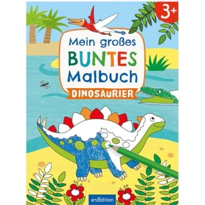 Abbildung von Mein großes buntes Malbuch Dinosaurier: Ab 3 Jahren Ausmalen mit farbigen Hintergründen