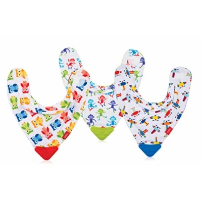 Abbildung von Nuby ID4290 Bandana Lätzchen mit Beißring, Sortiert