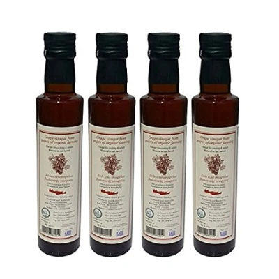 Abbildung von 4x 250ml roter Essig BIO aus Weintrauben 4 Flaschen im Set Rotwein Rotweinessig Weinessig Griechenland 1 Liter gesamt + 10ml Probiersachet Olivenöl von Kreta