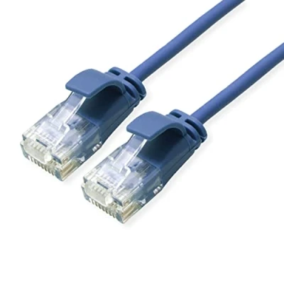 Abbildung von ROLINE UTP DataCenter Patchkabel Kat.6A (Class EA), LSOH, slim, blau, 0,15 m