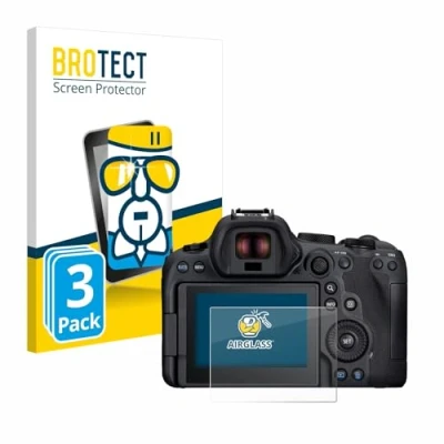 Abbildung von BROTECT Schutzglas für Canon EOS R6 Mark II (3 Stück) Schutzfolie Panzer Folie Glas [Extrem Kratzfest 9H, Anti Fingerprint, Ultra Transparent]
