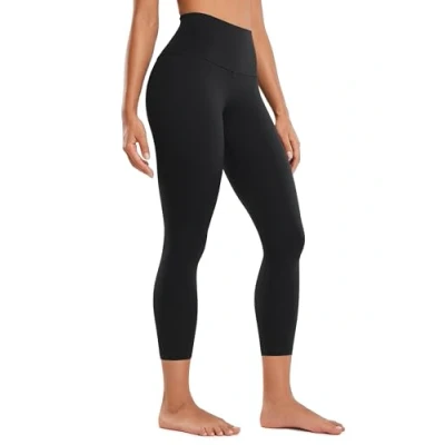Abbildung von CRZ Yoga Butterluxe Damen High Waist 3/4 Leggings Capri Blickdicht Sport Fitness Sommer Sporthose 58cm Schwarz 42