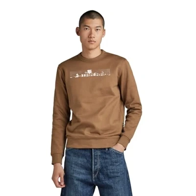 Abbildung von G STAR RAW Herren Flight Deck Back Graphic Sweatshirt, Braun (dk fawn D24371 D557 7172), XXL