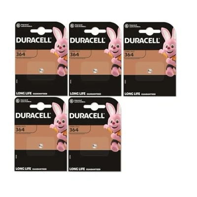 Abbildung von 5 x Duracell 364 (5 Blister à 1 Batterie) Batterien (SR621/V364/SR60/SR621W)