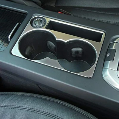 Abbildung von ABS Chrom Auto Mittelkonsole Getränkehalter Abdeckung Trim 1 Stücke Für Discovery Sport 2015 2018 Autozubehör (Silber)