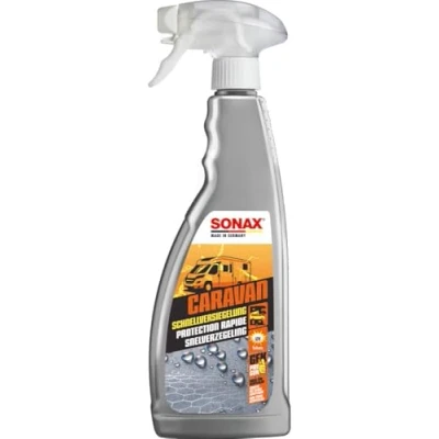 Abbildung von SONAX CARAVAN SchnellVersiegelung (750 ml) Sprühversiegelung mit Soforteffekt, für alle äußeren Oberflächen an Caravan/Bus/Wohnmobil/Wohnwagen Art Nr. 07574000, orange