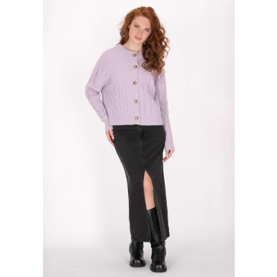 Abbildung von Dreimaster Strickjacke, Damen, Größe: XS/S, Lavendel melange