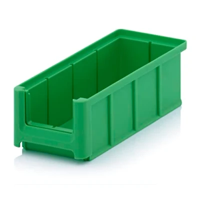 Abbildung von Creativ Ladenbau GmbH Sichtlagerkasten/Sichtbox/Stapelbox/Lagerbox/Sortierkasten/Sortierbox in Größe 2 lang, stapelbar, Farbe: grün (Gelbgrün ähnlich RAL6018)
