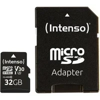 Abbildung von Intenso Professional microSDHC 32GB Class 10 UHS I, U3, V30 Speicherkarte inkl. SD Adapter (bis zu 100 MB/s), schwarz