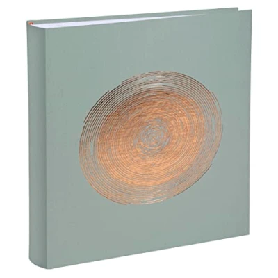 Abbildung von Exacompta 16263E Fotoalbum Ellipse 300 Fotos 60 weiße Seiten Format 29 x 32 cm grüner Kunstledereinband mit roségoldener Markierung in Form einer