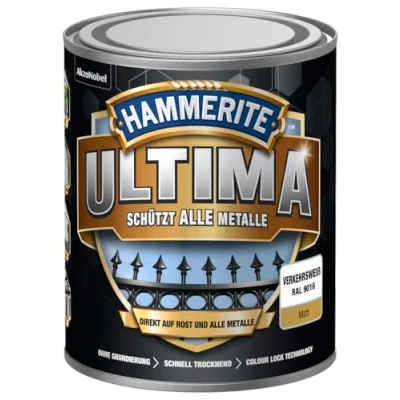 Abbildung von Hammerite Metallschutzlack Ultima matt VEKEHRSweiß RAL9016 750ml