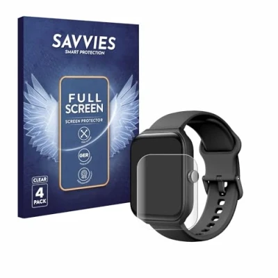 Abbildung von Savvies 4 Stück Full Screen Schutzfolie für Toobur IDW16 1.95&quot; Cover Displayschutz Folie [3D Curved, Transparent, Anti Fingerabdruck]