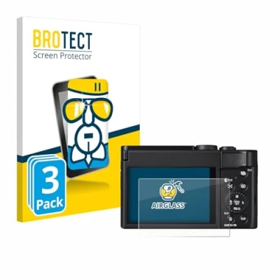 Abbildung von BROTECT Schutzglas für Panasonic Lumix DC TZ99 (3 Stück) Schutzfolie Panzer Folie Glas [Extrem Kratzfest 9H, Anti Fingerprint, Ultra Transparent]