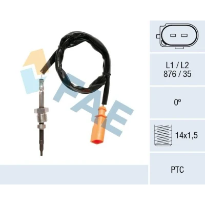 Abbildung von FAE 68057 Sensor, Abgastemperatur nach Rußpartikelfilter VOLKSWAGEN: Caddy 3 Kombi, Touran I, Kastenwagen