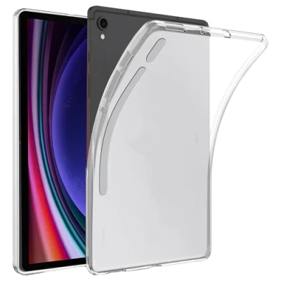 Abbildung von Wigento Für Samsung Galaxy Tab S9 / FE Transparent Tablet Tasche Hülle Case TPU Silikon dünn