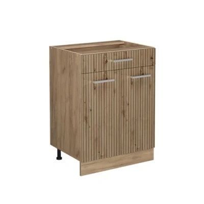 Abbildung von Vicco Küchenunterschrank R Line, Artisan Eiche/Goldkraft Eiche, 60 cm mit Schublade, ohne Arbeitsplatte