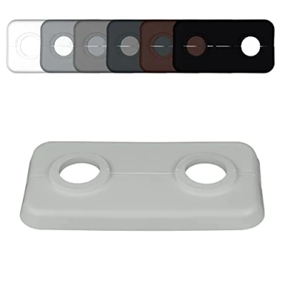 Abbildung von FUX 10 STÜCK Doppel Heizungsrohr Rosette, 12mm 21,3mm, 2 teilig, Heizung, Rohrabdeckung, Abdeckrosetten, Verkleidung, Heizkörper Rosetten, Polypropylen in Sonderfarben (15mm, RAL 7035)