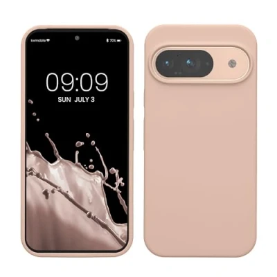 Abbildung von kwmobile Hülle kompatibel mit Google Pixel 9 / Pro Silikon Handy Case Handyhülle weiche Oberfläche kabelloses Laden Coconut Swirl