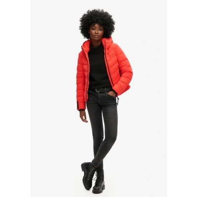 Abbildung von Superdry Hooded Winterjacke, Damen, Größe: 36, Sunset red
