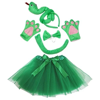Abbildung von Petitebelle 3D Stirnband Bowtie Schwanz Handschuhe Tutu 5pc Mädchen Kostüm Einheitsgröße Snake