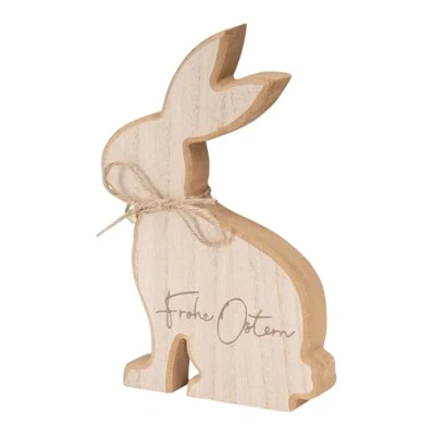 Abbildung von levandeo Osterhase Frohe Ostern Deko Hase H20cm Mango Holz Natur Figur Tischdeko Frühling Aufsteller