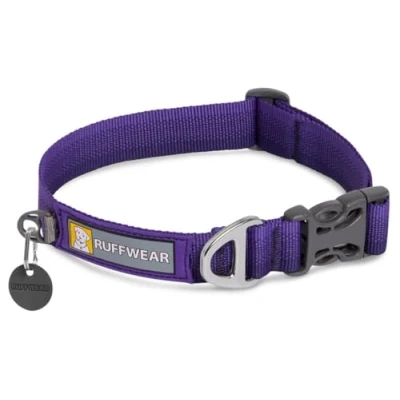 Abbildung von RUFFWEAR Front Range Hundehalsband, Robustes Tubelok Gewebe, Aluminium Leinenbefestigung &amp; Schnalle, Helles, Stilvolles Langlebiges Halsband für den Alltag, Twilight Gray (Größe S, 28 36cm)