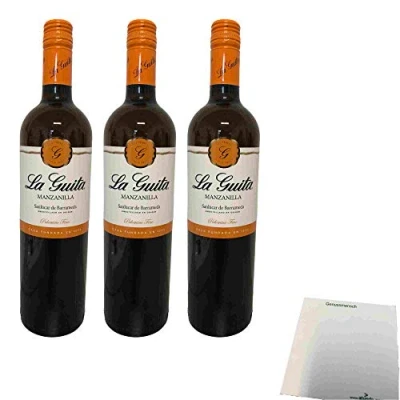 Abbildung von La Guita Manzanilla Sherry Fino blanco 15% 3er Pack (3x0,75l Flasche) + usy Block