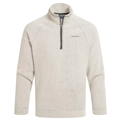Abbildung von Craghoppers Karlton Herren Fleece Pullover mit halbem Reißverschluss, perfekt für Outdoor, Wandern, Camping, Weiß